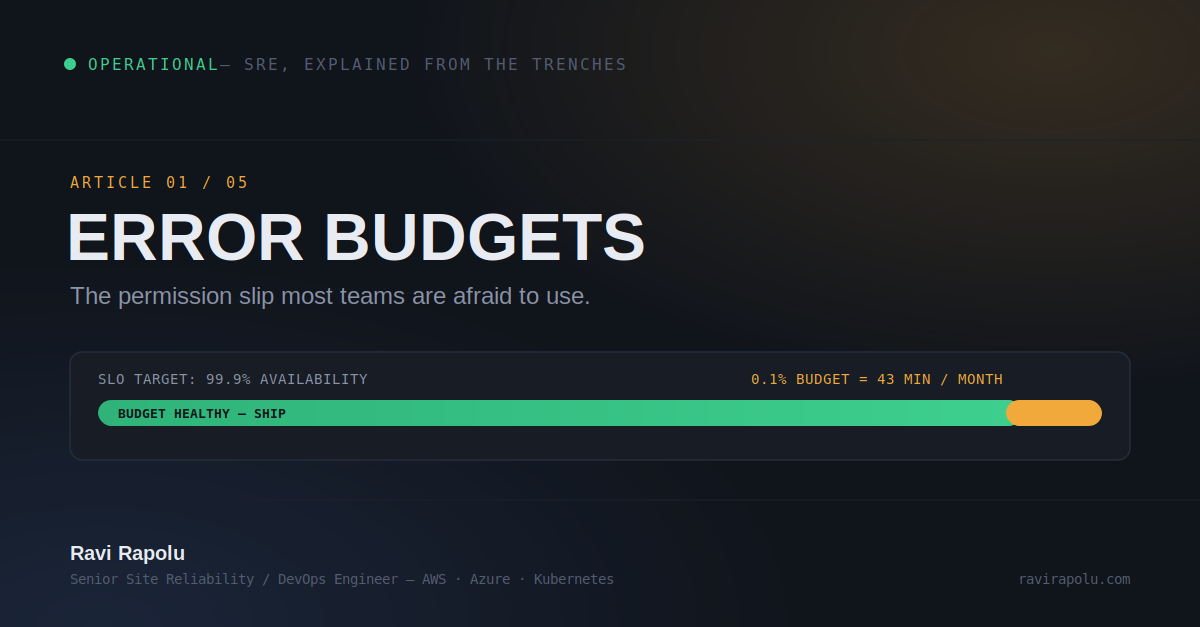 Error Budgets cover